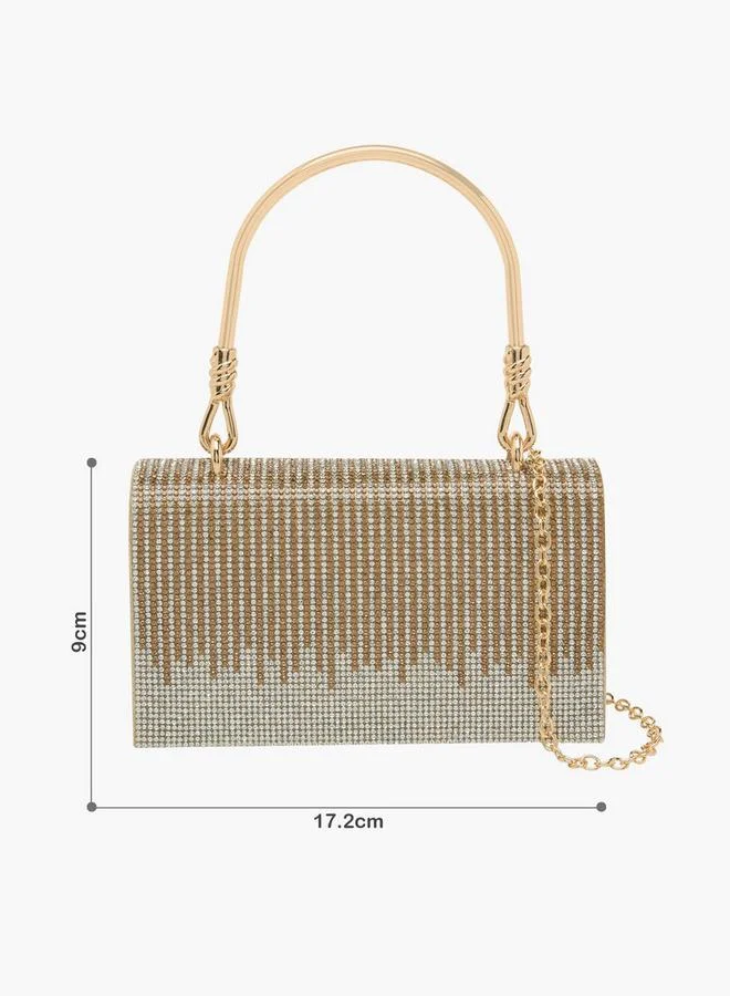 Flora Bella By Shoexpress Rhinestone Embellished Clutch With Button Closure Ramadan Collections